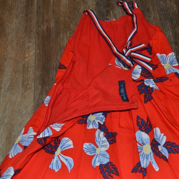 Tommy Hilfiger Red Dress with Blue Flowers - Picture 9 of 10